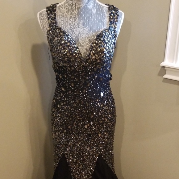 Jasz Couture black beaded prom dress - Picture 2 of 8